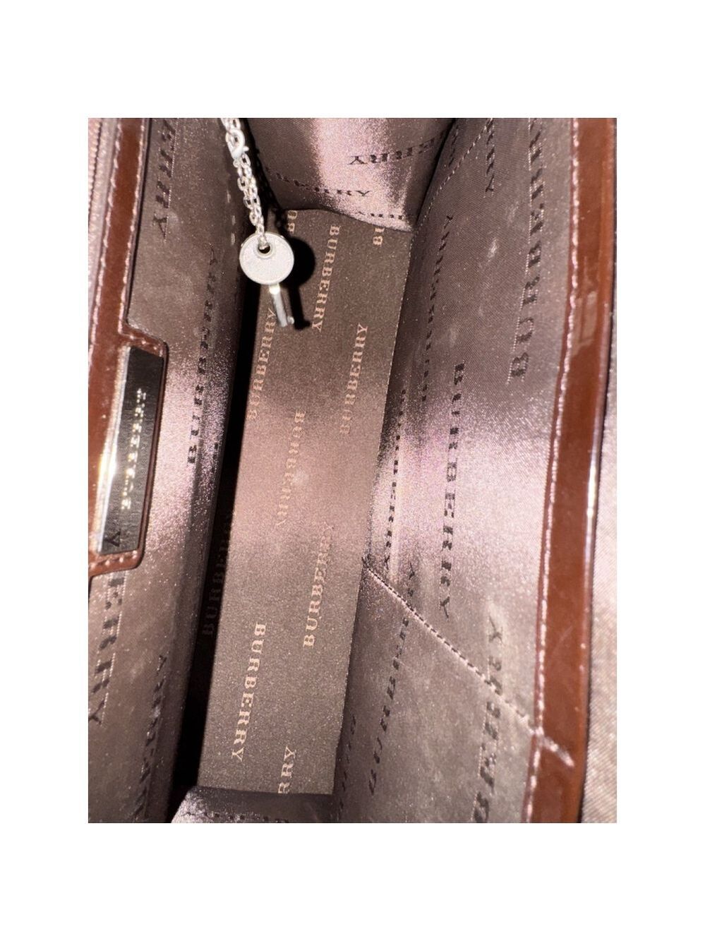 Burberry Nova Check Patent Leather Top Handle Bag - Picture 10 of 16